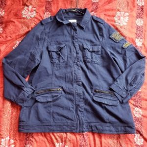 🖤 Torrid Navy Blue Distressed Bead Patch Jacket🖤